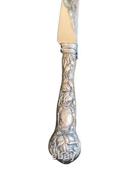 Alvin Sterling Silver Bridal Rose Bread Knife Vintage Floral