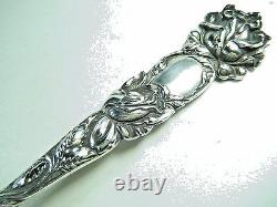 Alvin Sterling Silver Bridal Rose Large Cold Meat Fork 9 1/8 No Mono No Remval