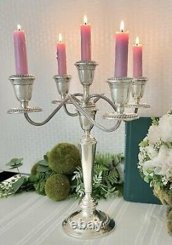 Alvin Sterling Silver Candelabra Vintage 5 Arm Candle Holder Silver Centerpiece