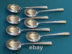 Alvin Sterling Silver Chapel Bells 7 Cream Soup Spoons