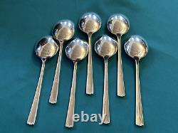 Alvin Sterling Silver Chapel Bells 7 Cream Soup Spoons