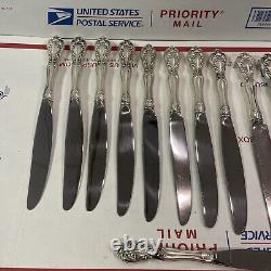 Alvin Sterling Silver Chateau Rose Knives Set Of 12