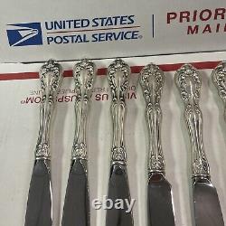 Alvin Sterling Silver Chateau Rose Knives Set Of 12