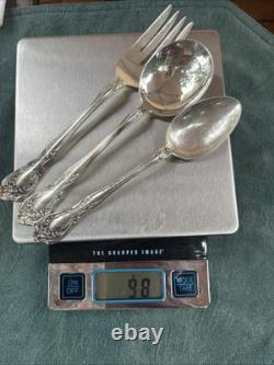 Alvin Sterling Silver Chateau Rose Pat 1940 a piece Of Fork, two Spoons 0,98 g