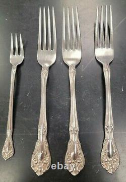 Alvin Sterling Silver Chateau Rose Pattern, 3 7.25 Forks, 1 5.75 Fork, 155g