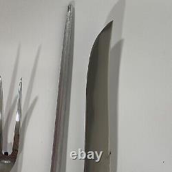 Alvin Sterling Silver Della Robbia 3 Pc. Carving Knife Fork Set Stainless 1920