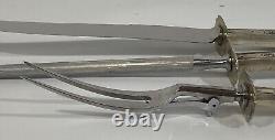 Alvin Sterling Silver Della Robbia 3 Pc. Carving Knife Fork Set Stainless 1920