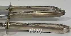 Alvin Sterling Silver Della Robbia 3 Pc. Carving Knife Fork Set Stainless 1920