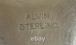 Alvin Sterling Silver Dresser Set 5pc Fancy Engraved (#1381)