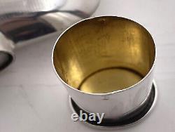 Alvin Sterling Silver & Enamel Flask in Art Deco Style from Early 20th Century