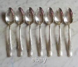 Alvin Sterling Silver Hampton 5 3/4 inch Set of 7 Teaspoons No Mono