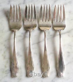 Alvin Sterling Silver Hampton 6 inch Set of 4 Salad Dessert Forks No Bar