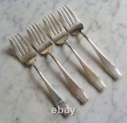 Alvin Sterling Silver Hampton 6 inch Set of 4 Salad Dessert Forks No Bar