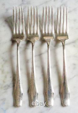 Alvin Sterling Silver Hampton 7 1/4 inch Set of 4 Dinner Luncheon Forks