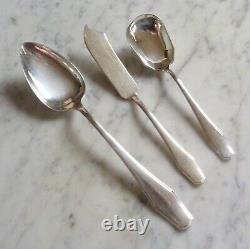 Alvin Sterling Silver Hampton Serving Spoon, Master Butter Knife & Sugar Scoop