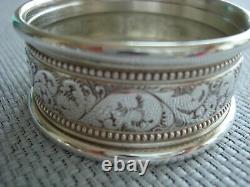 Alvin Sterling Silver Napkin Rings Embossed Set Of 8 Excellent