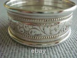 Alvin Sterling Silver Napkin Rings Embossed Set Of 8 Excellent