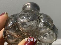 Alvin Sterling Silver Overlay Steuben Glass Bottle & Stopper Art Nouveau Deco