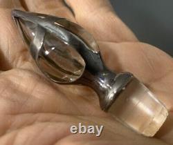 Alvin Sterling Silver Overlay Steuben Glass Bottle & Stopper Art Nouveau Deco