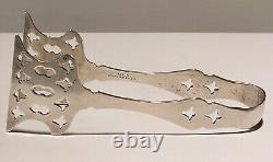 Alvin Sterling Silver Reticulated 4 3/4 Asparagus Tongs 2818