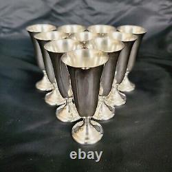 Alvin Sterling Silver S247 Cordials Shot Glasses Set of 10