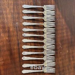 Alvin Sterling Silver Salad Forks Lorna Doone Pattern -12