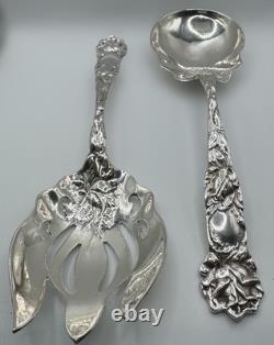 Alvin Sterling Silver Serving Set Bridal Rose Antique C. 1903