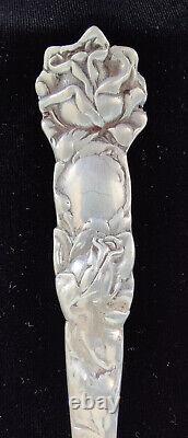 Alvin Sterling Silver Solid Berry Serving Spoon Bridal Rose No Mono