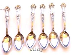 Alvin Sterling Tea Spoons Morning Glory 1909 6 pieces