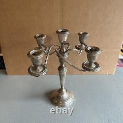 Alvin Sterling Weighted 5 Light Candelabra Candle Holder S257