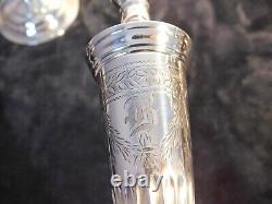 Alvin Sterling candlesticks (10 inch) Ribbed and engraved design all over MINT