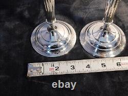 Alvin Sterling candlesticks (10 inch) Ribbed and engraved design all over MINT