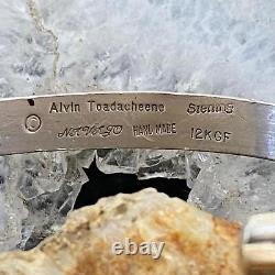 Alvin Toadacheene Native American Sterling Silver & GF Center Bracelet For Women