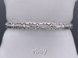 Alvin Toadacheene Navajo 925 Sterling Silver Etched Southwest Cuff Bracelet 5.75