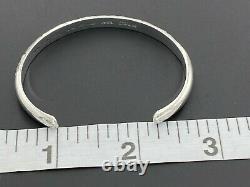 Alvin Toadacheene Navajo 925 Sterling Silver Etched Southwest Cuff Bracelet 5.75