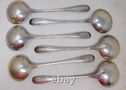 Alvin William Penn Bouillon / Cream Soup Spoon 5.25 R Mono 111g Sterling Silver