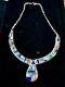 Alvin Yellowhorse Inlaid Multi-stone Signed Sterling Silver 20 Chain Necklace