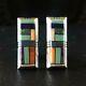 Alvin Yellowhorse Navajo Heavy Gauge Sterling Silver Channel Inlay Clip Earrings