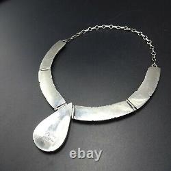 Alvin Yellowhorse NAVAJO Heavy Gauge Sterling Silver CHANNEL INLAY NECKLACE