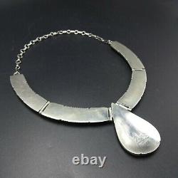 Alvin Yellowhorse NAVAJO Heavy Gauge Sterling Silver CHANNEL INLAY NECKLACE