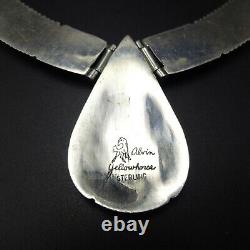 Alvin Yellowhorse NAVAJO Heavy Gauge Sterling Silver CHANNEL INLAY NECKLACE