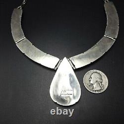 Alvin Yellowhorse NAVAJO Heavy Gauge Sterling Silver CHANNEL INLAY NECKLACE