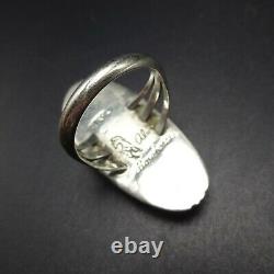 Alvin Yellowhorse NAVAJO Heavy Gauge Sterling Silver CHANNEL INLAY RING size 7.5