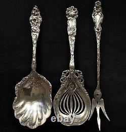 American Sterling Silver Serving Pieces (3) Poss. Alvin Bridal Rose Whiting Lily