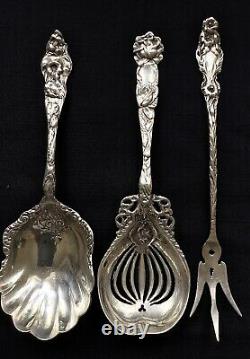 American Sterling Silver Serving Pieces (3) Poss. Alvin Bridal Rose Whiting Lily