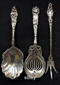 American Sterling Silver Serving Pieces (3) Poss. Alvin Bridal Rose Whiting Lily