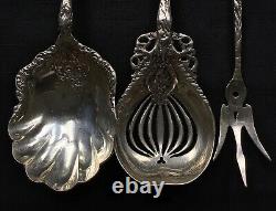 American Sterling Silver Serving Pieces (3) Poss. Alvin Bridal Rose Whiting Lily