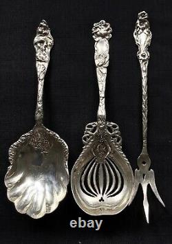 American Sterling Silver Serving Pieces (3) Poss. Alvin Bridal Rose Whiting Lily