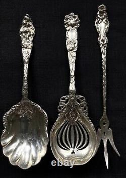 American Sterling Silver Serving Pieces (3) Poss. Alvin Bridal Rose Whiting Lily