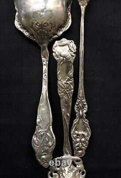 American Sterling Silver Serving Pieces (3) Poss. Alvin Bridal Rose Whiting Lily